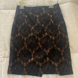 Tablots Black and Nude Beaded Petite Skirt